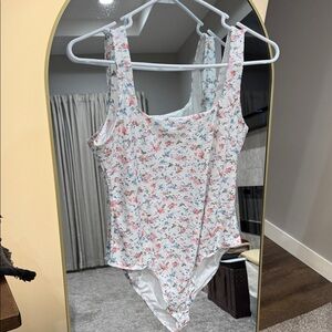 Floral Print Tank Bodysuit